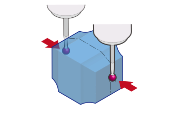 タッチプローブについて|ワークの寸法計測